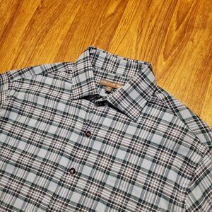 Peter Millar Shirt Crown Sport Men Medium Blue Button Up Performance‎ Flannel